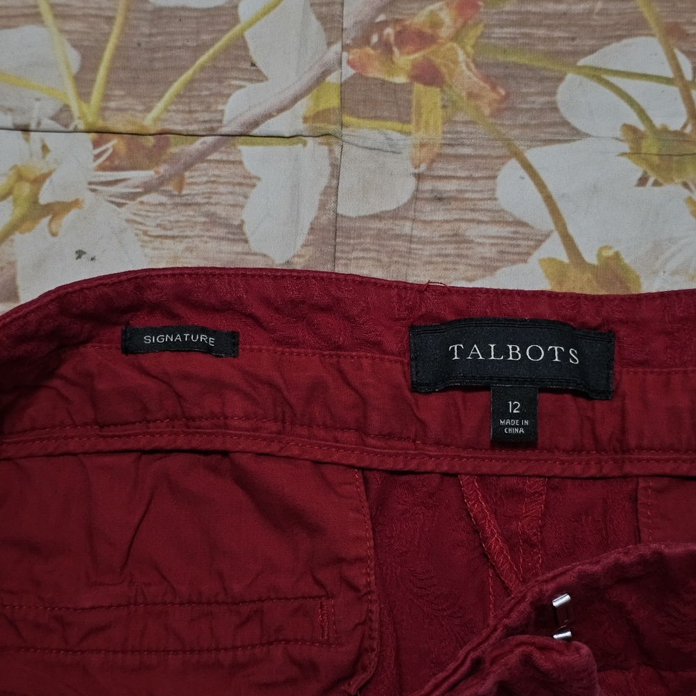 Talbots Cherry Red Casual Pants Sz 12 - Picture 4 of 5
